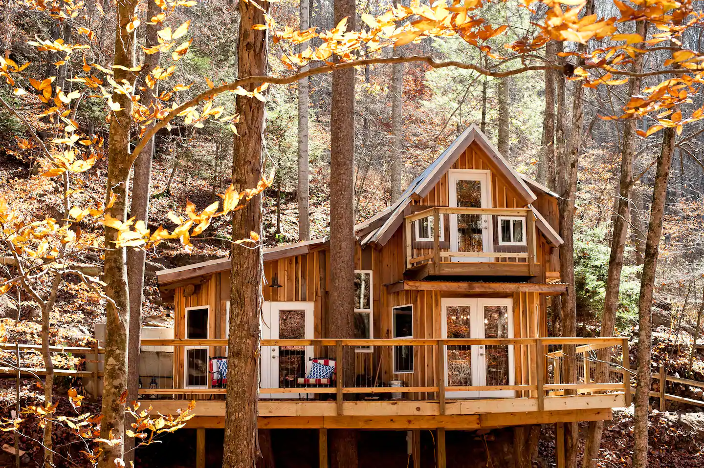 Staying at a scenic treehouse is a fun and unique weekend getaway in North Carolina.