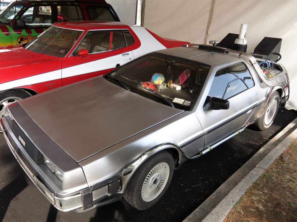 Photo of a Delorean, a car made very popular by the Back to the Future movie trilogy.