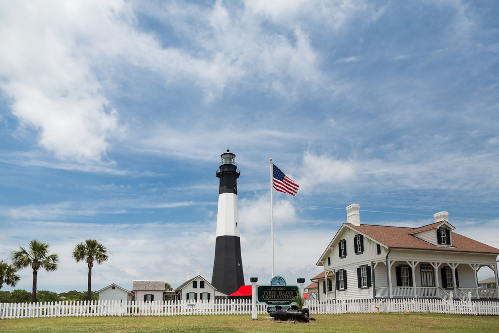 A lighthouse on Tybee Island