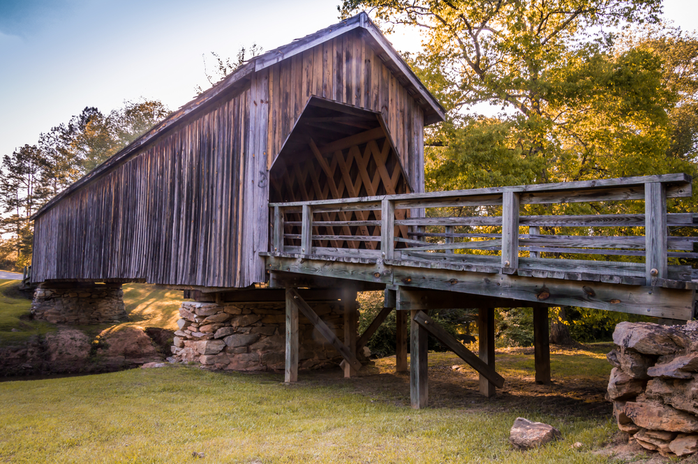 covered bridge is a great places to go on a georgia road trip