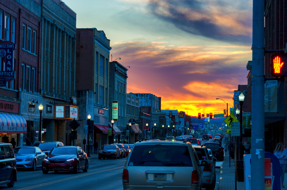 Bristol is one of the Appalachian towns in the Blue Ridge Mountains of Tennessee head