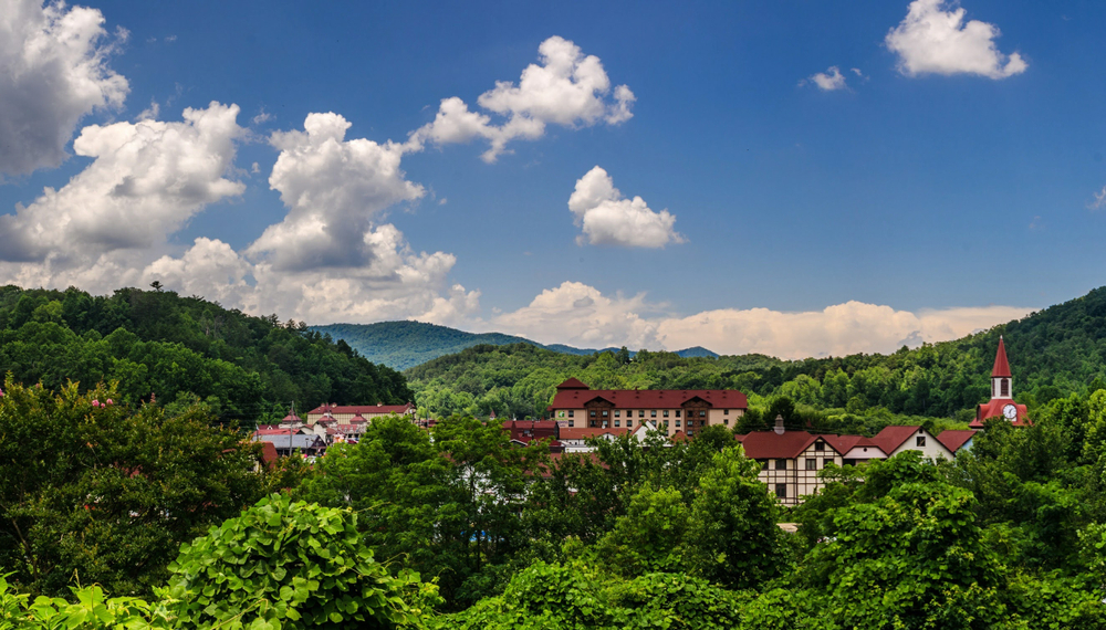 Head to any of the blue ridge mountain towns located in the southern United States like Helen Georgia