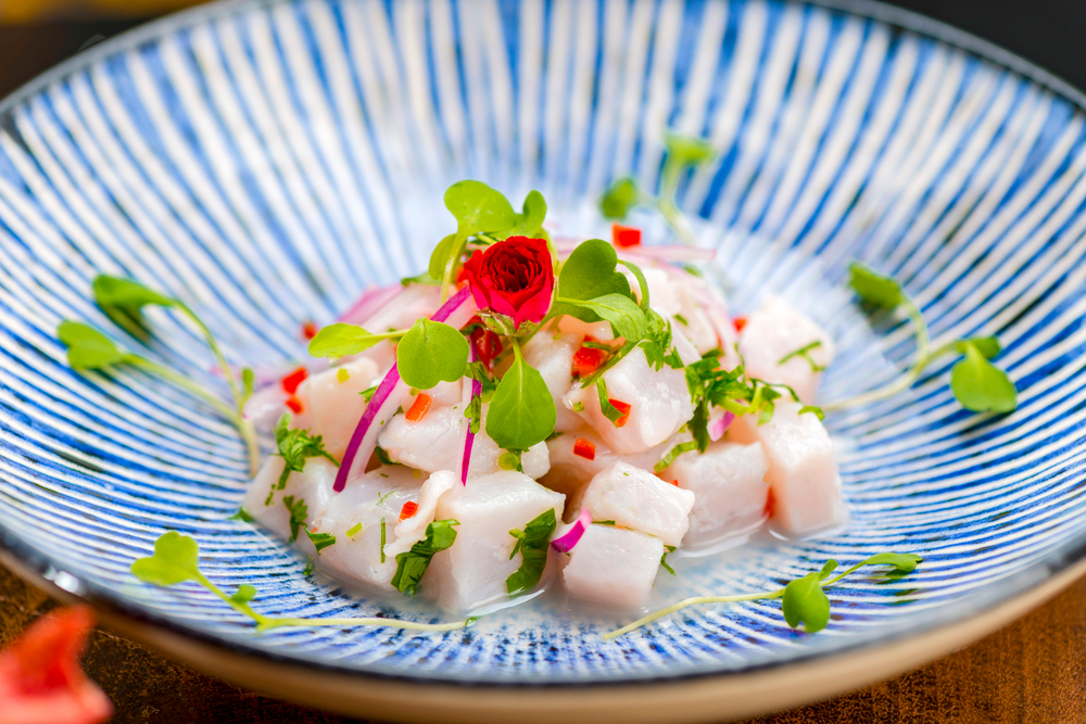 Come by this upscale Mexican restaurant for delicious dishes like ceviche