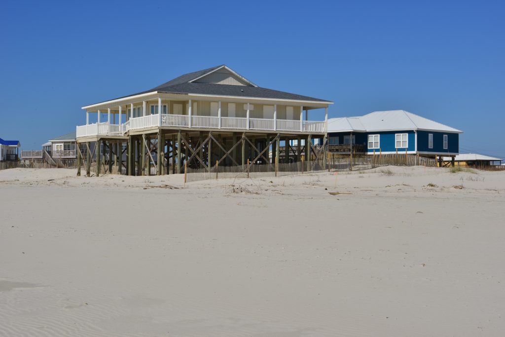 Homes on Dauphin island, oen of the most beautiful places on Alabama's coast.