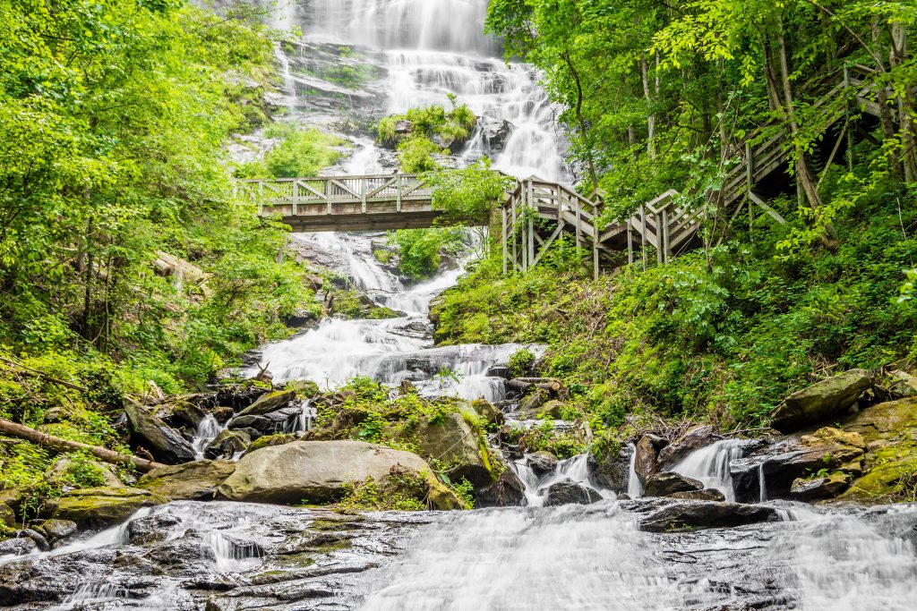 The base of Amicalola Falls.