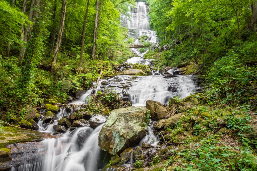 The base of Amicalola Falls.