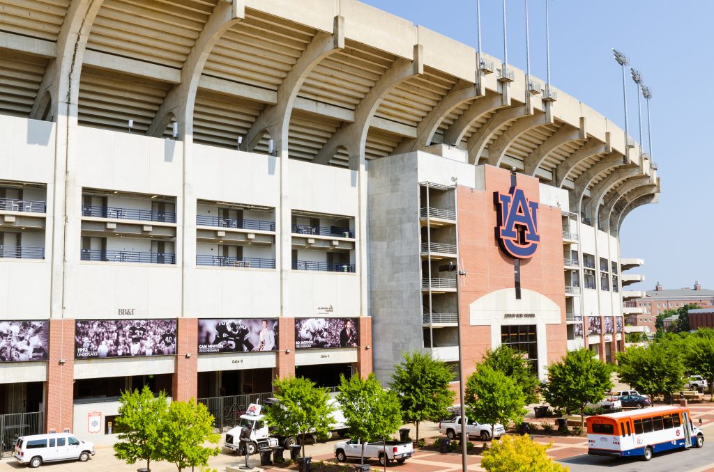 Jordan-Hare Stadium at the University of Auburn, a perfect stop on a deep south road trip.