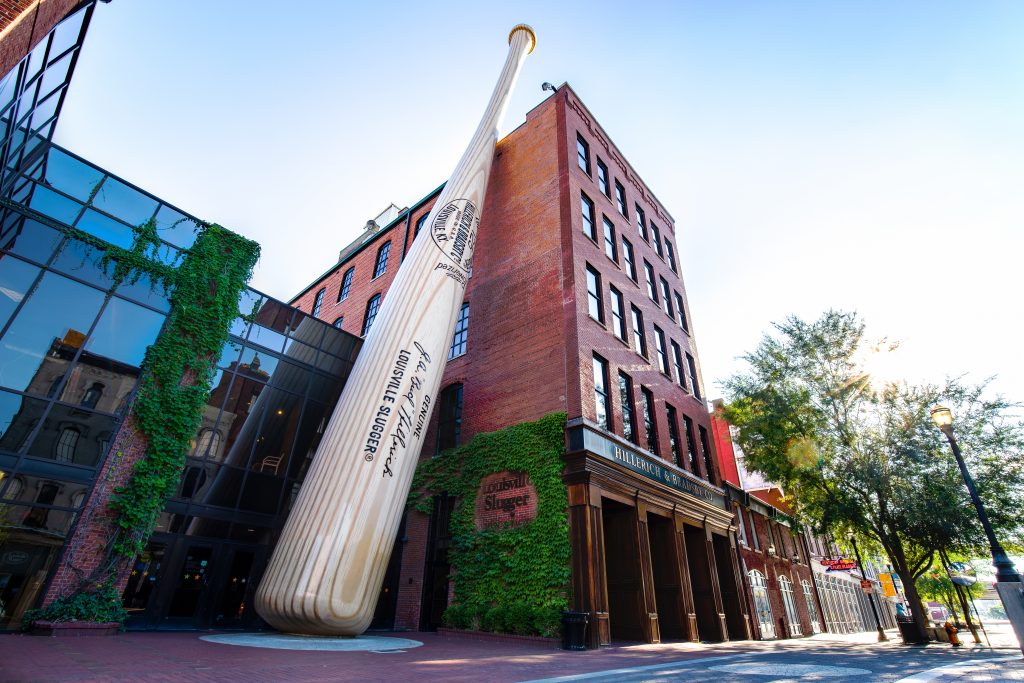 The exterior of the Sluggerville Museum, a perfect destination for one of the many Southern road trips in Kentucky.