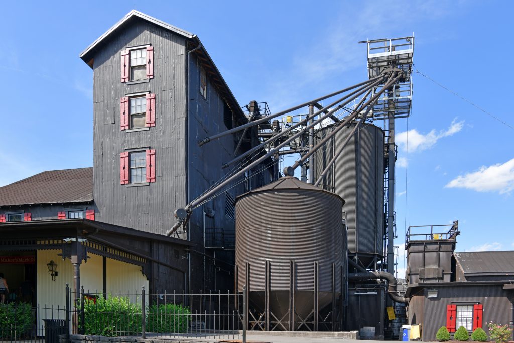 The black exterior of the Maker's Mark distillery.