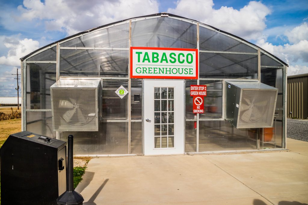 The greenhouse where peppers are grown in the Tabasco Museum.