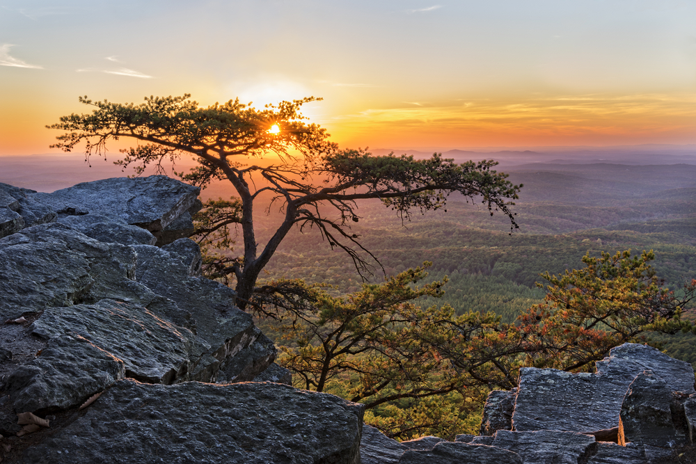 The view from the top of Cheaha Mountain at Cheaha State Park