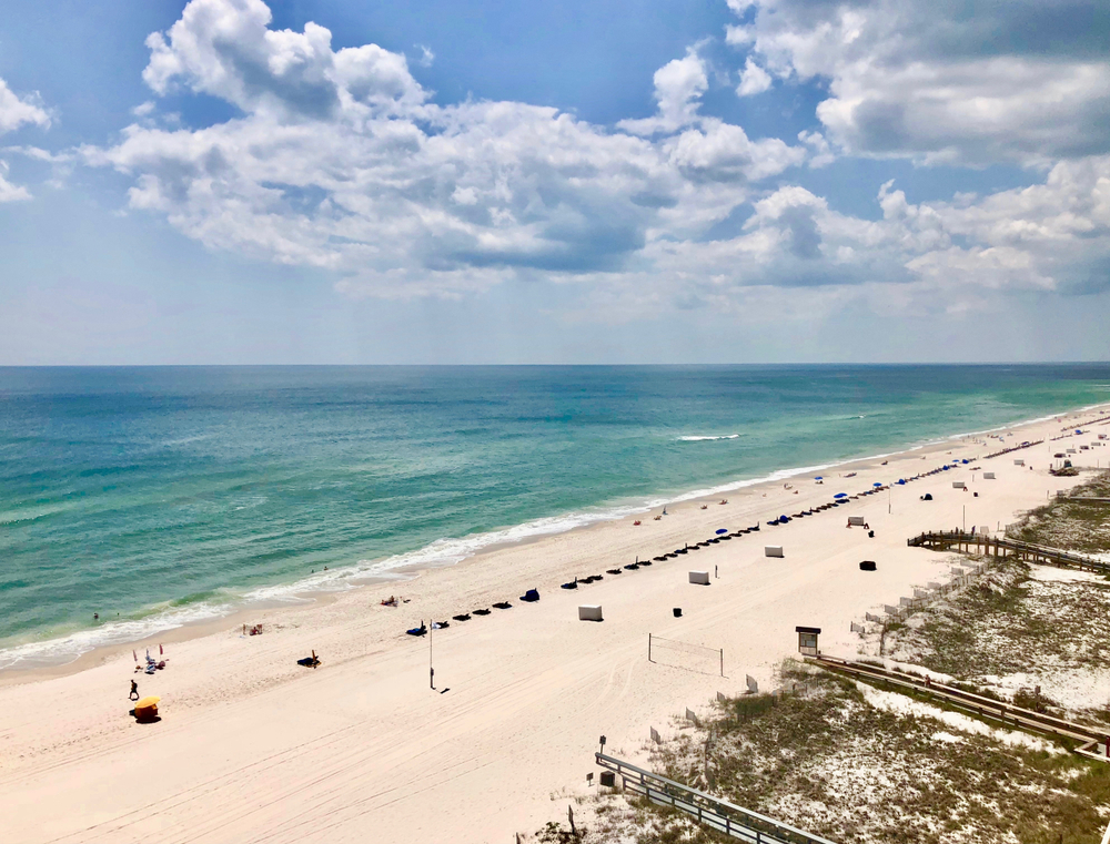 Aerial view of Orange Beach in Alabama