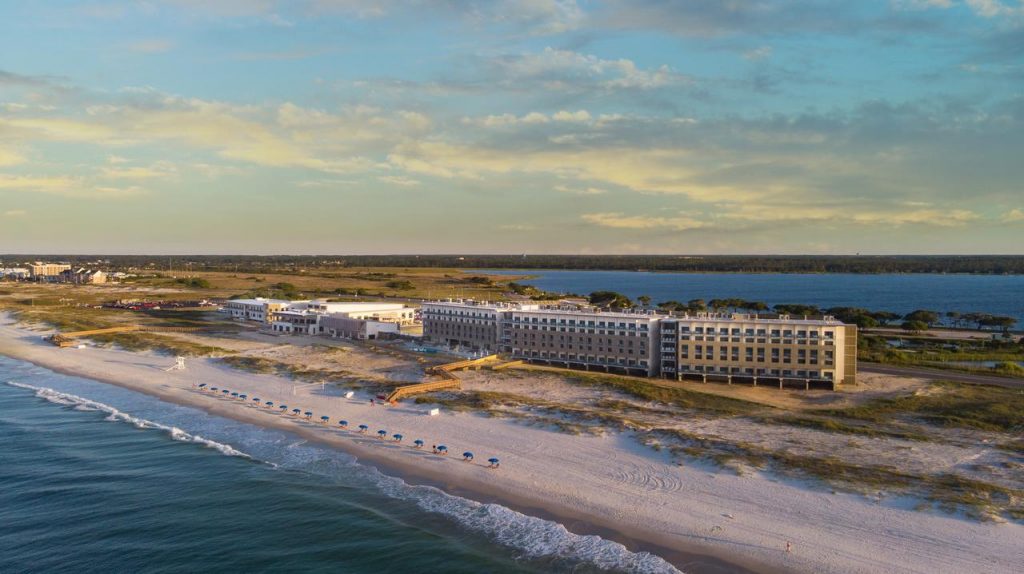 a photo of the lodge at gulf state, one of the top quick getaways in Alabama