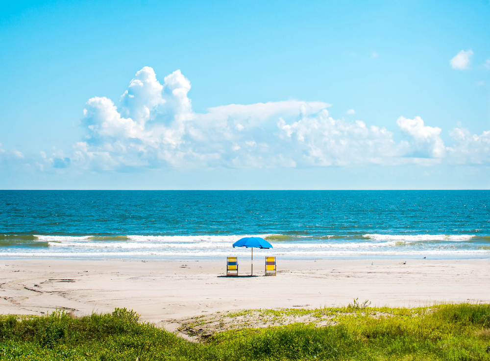 A photo of Galveston Beach. One of the best beaches in Texas.