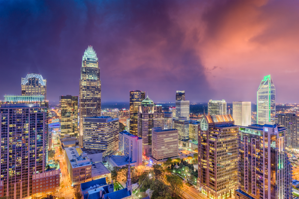 The Charlotte skyline is a sight to behold.