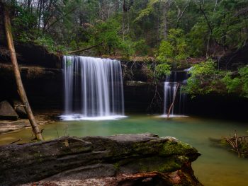 Photo of Caney Creek Falls, one of the prettiest waterfalls in Alabama.