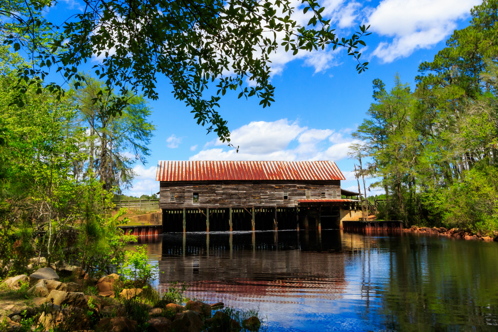 Photo of the covered bridge in George L. Smith State Park, one of the prettiest bridges covered bridges in Georgia.