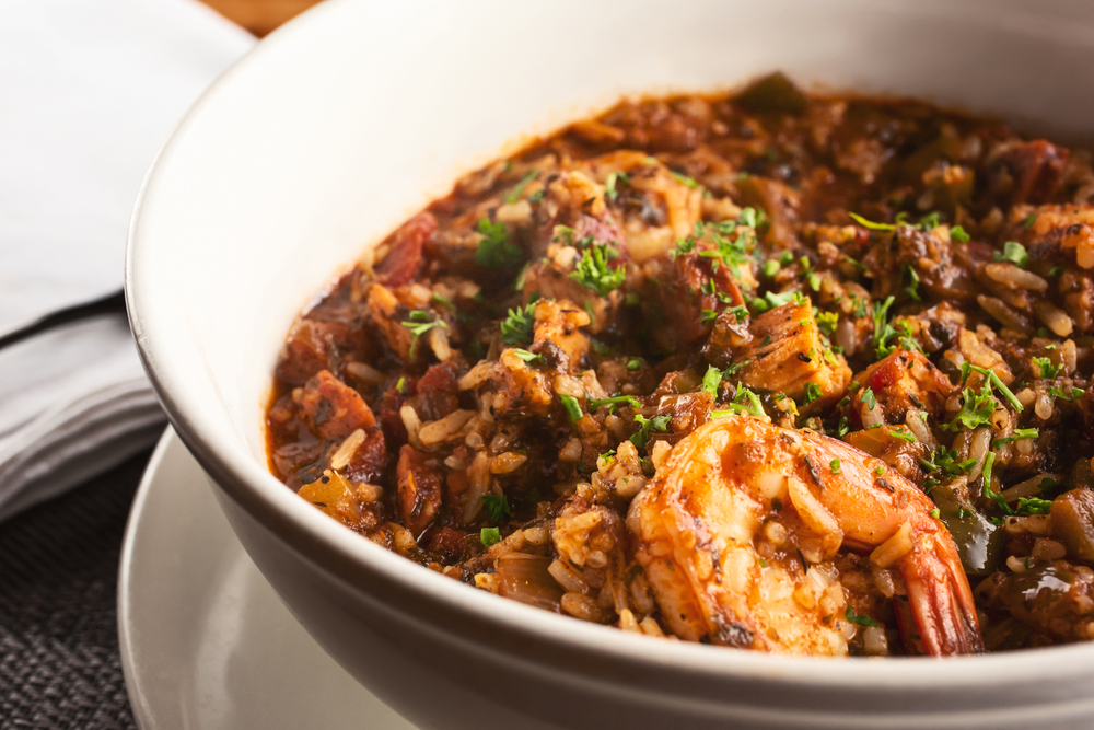 A large bowl of jambalaya at one of the best black-owned restaurants in New orleans