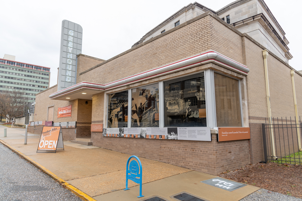 Head to the original greyhound station at the Freedom Riders