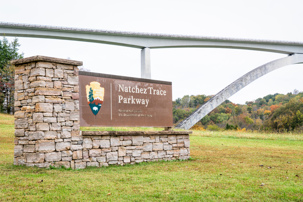 Head through the 444 miles of the Natchez Trace scenic parkway