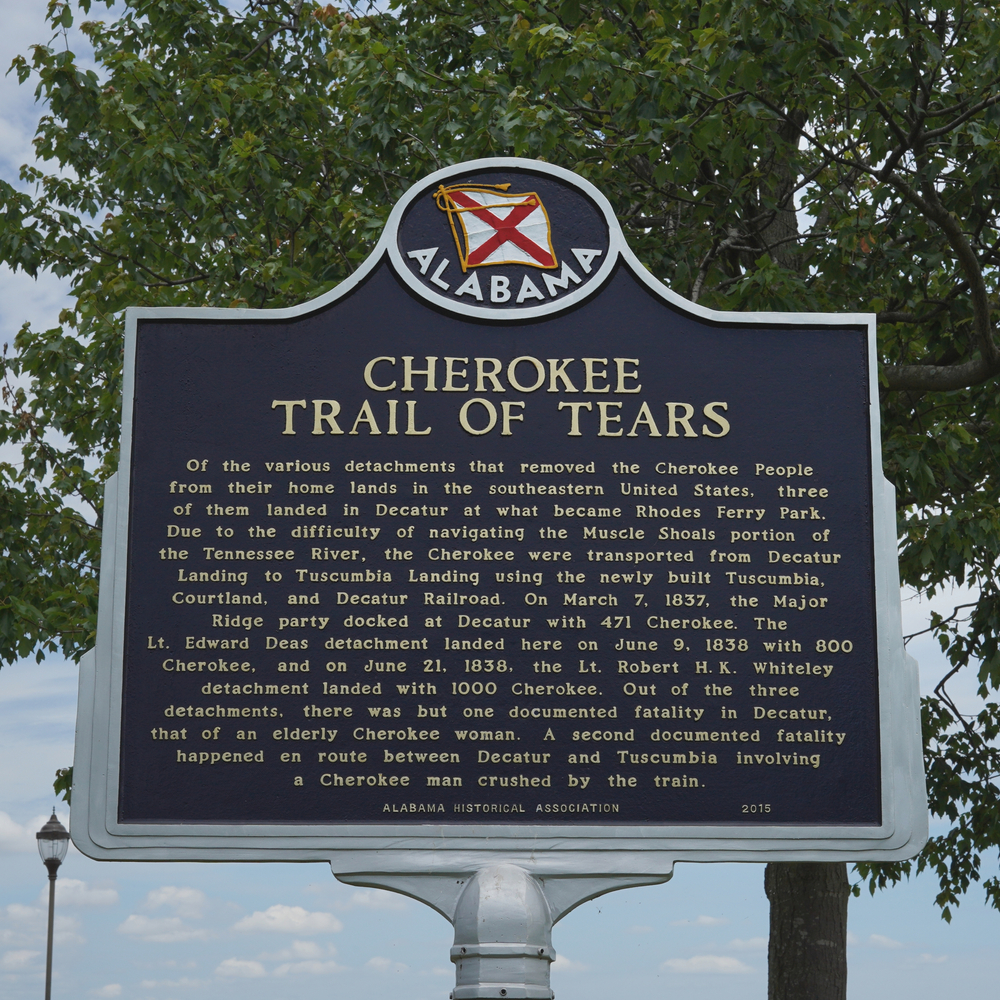 The trail of tears is the route the Cherokee took when their land was taken away