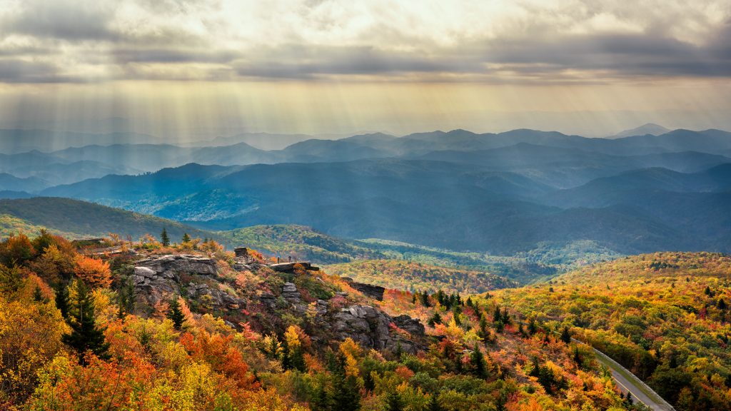 The Blue Ridge Parkway shines in autumn.