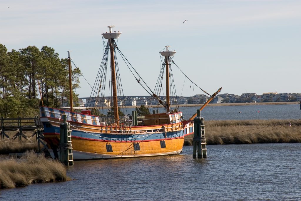 The Elizabeth II stands in Roanoke, North Carolina.