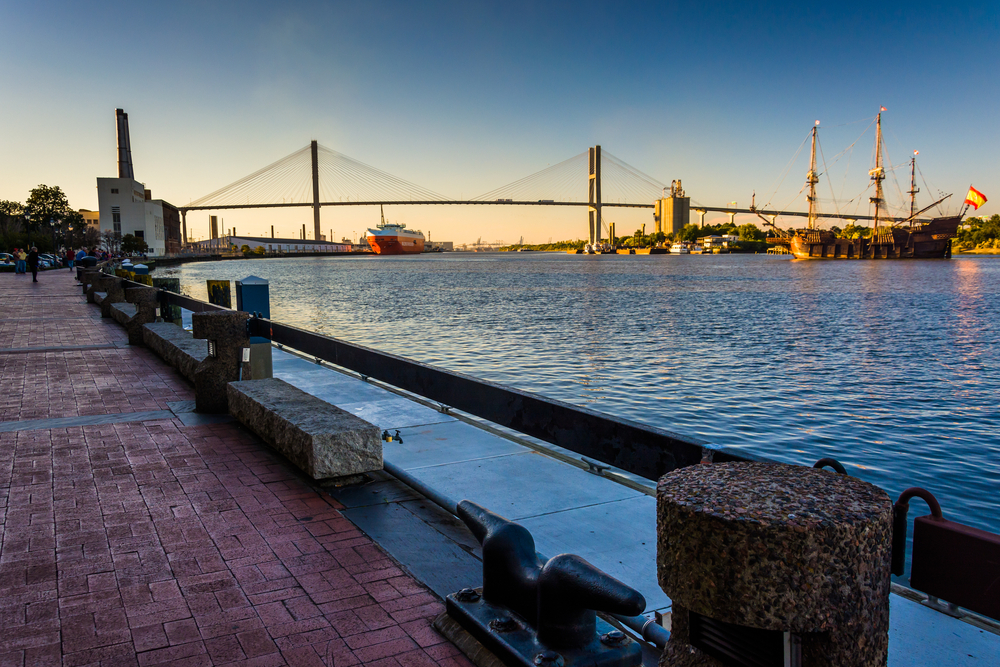 Part of the2 mile paved riverfront path