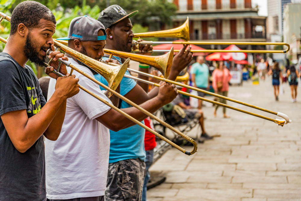 Street performers in Jackson Square in New Orleans
