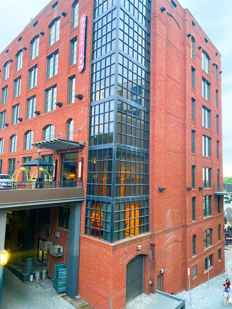 Photo of the Bohemian Hotel along the Savannah riverwalk