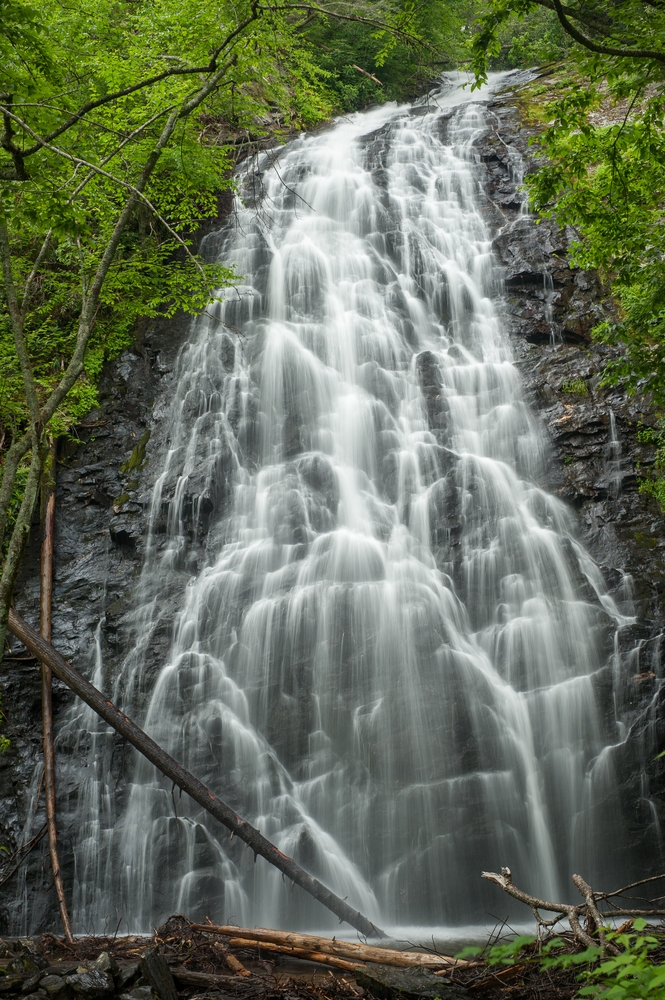 A photo of a massive waterfall on Crabtree Falls Trail.