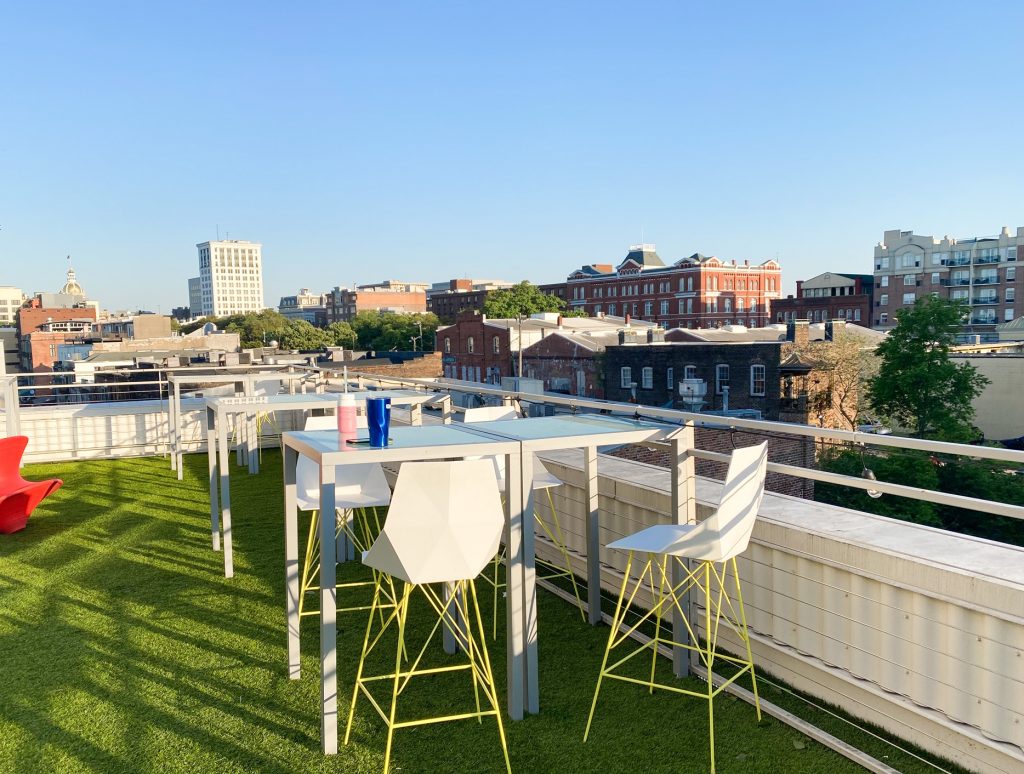 A photo of the view from Electric moon, one of the best rooftop bars in Savannah.