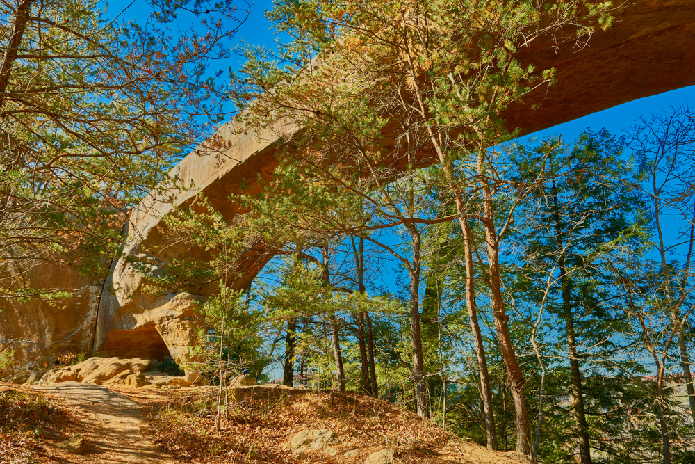 Photo of Natural Bridge State Park in Kentucky, one of the best places for camping in the south.