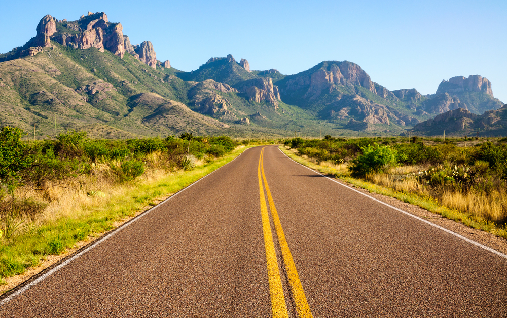 Texas Road Trips Texas road leading to Big Bend National Park