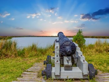 Photo of an old canon at Fort Frederica, one of the best national parks in Georgia.