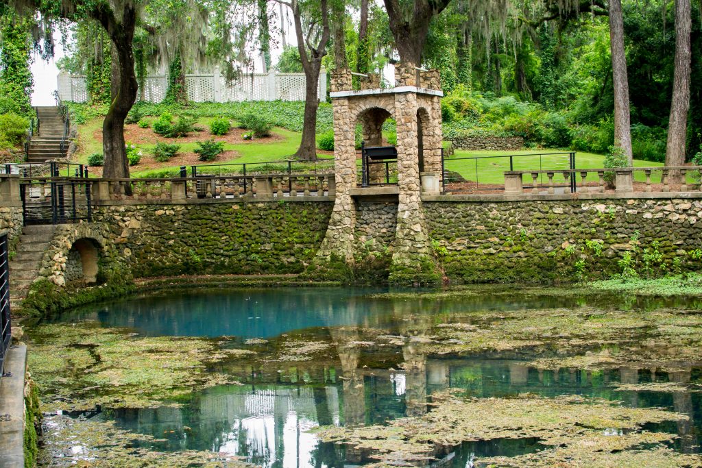 Old stone structures add to the character of the Flint River in Albany, GA, one of the best day trips from Atlanta.