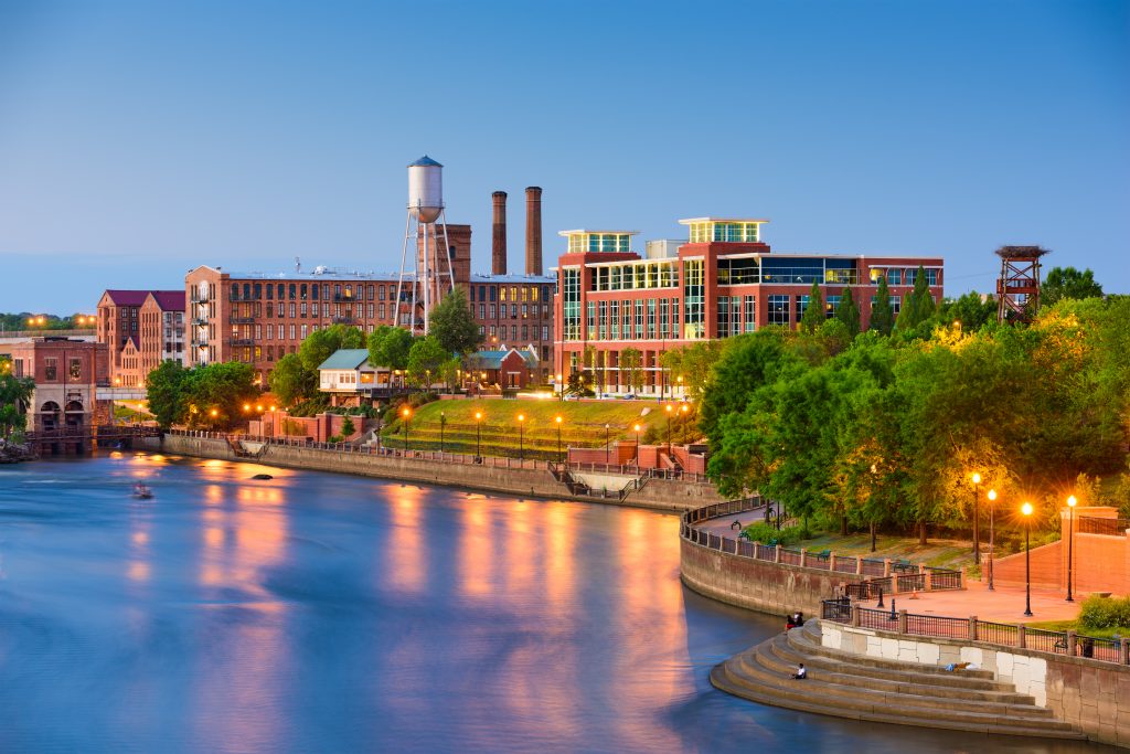 The skyline of Columbus, Georgia.