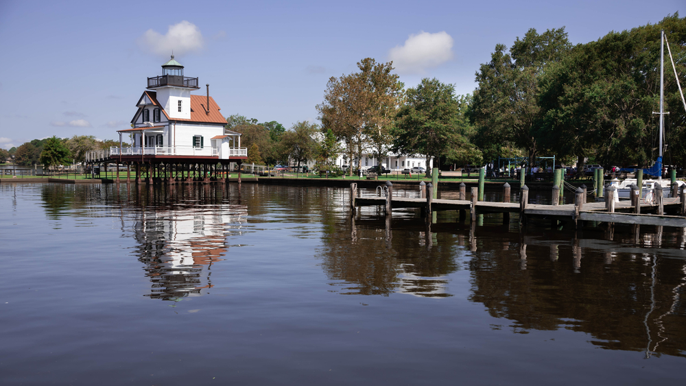 lighthouse over water