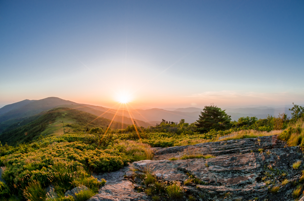 Photo of Roan Mountain at sunset