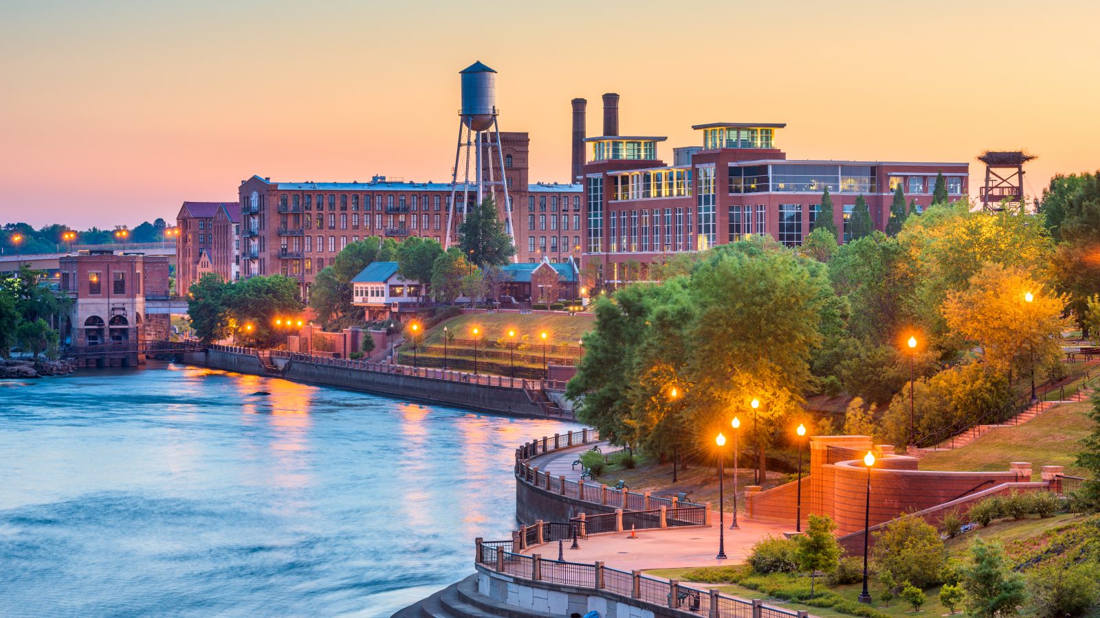 columbus georgia riverwalk at night