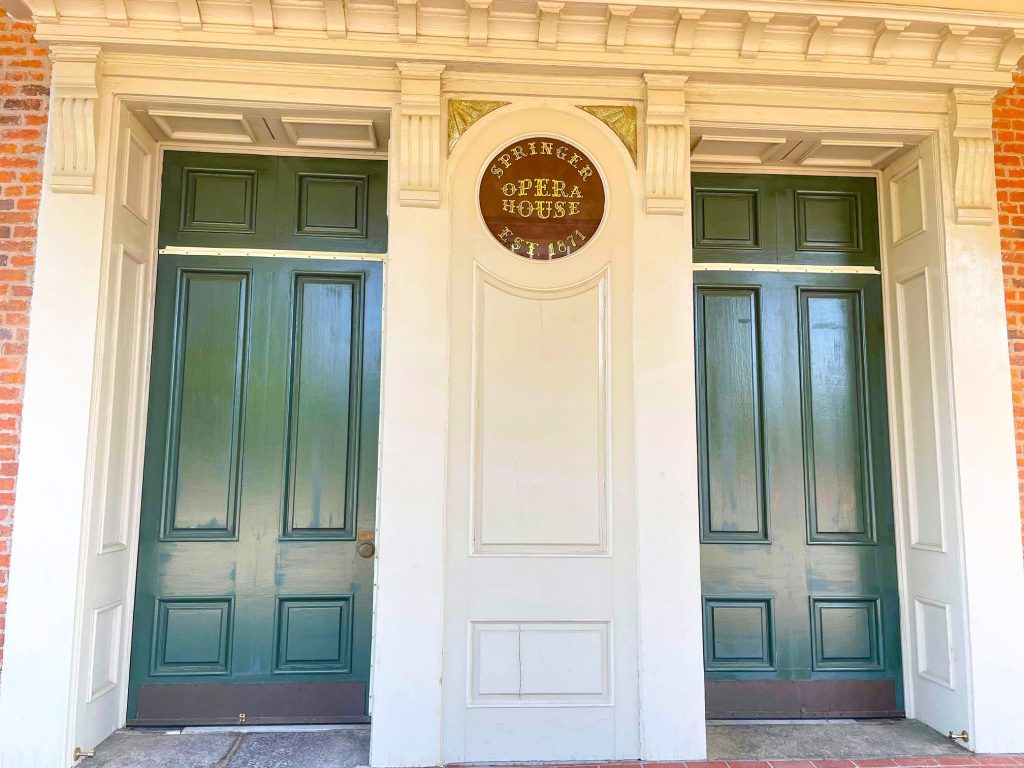 Photo of the doors of the Springer Opera House.