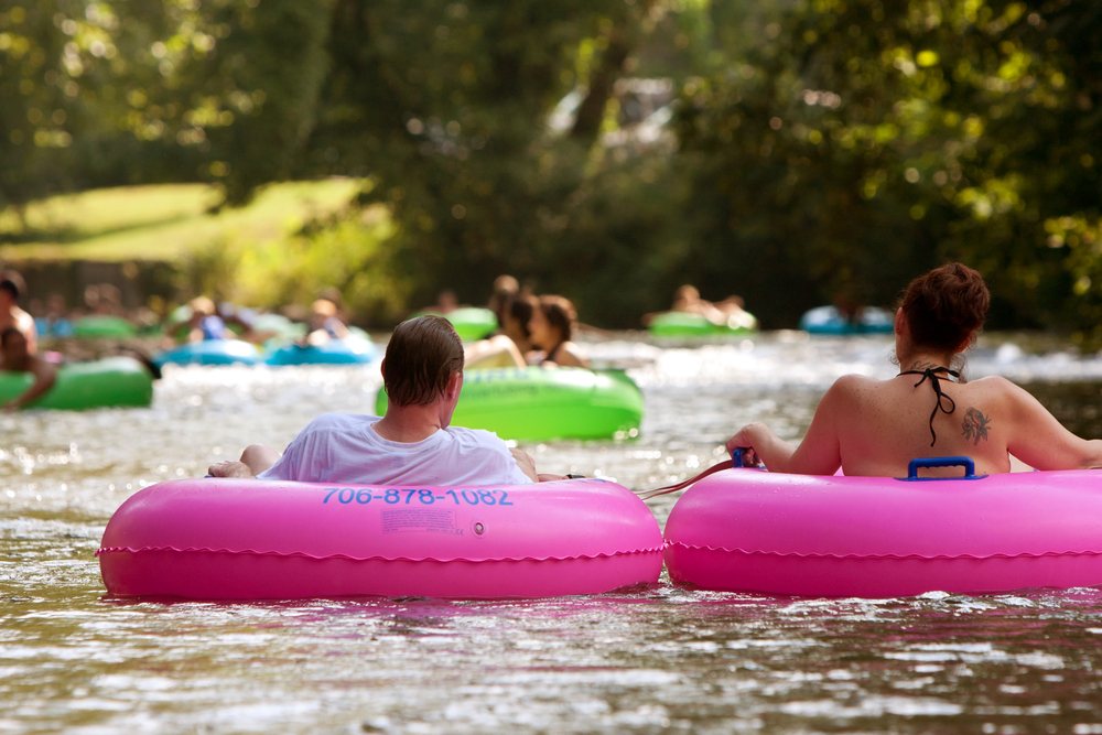 Photo of people tubing on the Chattahoochee River.