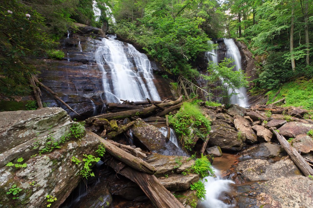 Photo of a waterfall in Unicoi State Park, one of the best things to do in Helen.