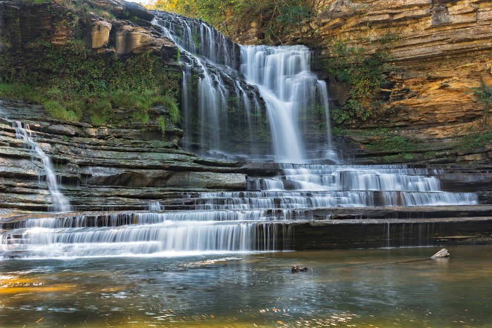 Photo of Cummins Falls at Cummins Falls State Park, one of the prettiest waterfalls in Tennessee