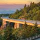 Linn Cove Viaduct at sunset on the blue ridge parkway