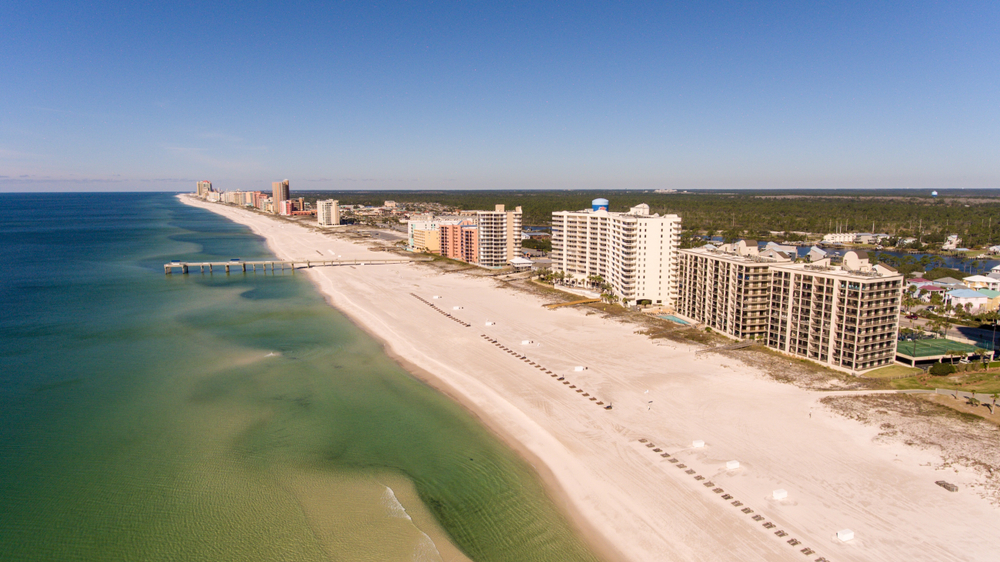 ariel photo of Orange Beach, one of the best beaches in the south