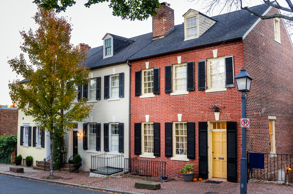 some traditional red brick buildings in an article about small towns in Virginia