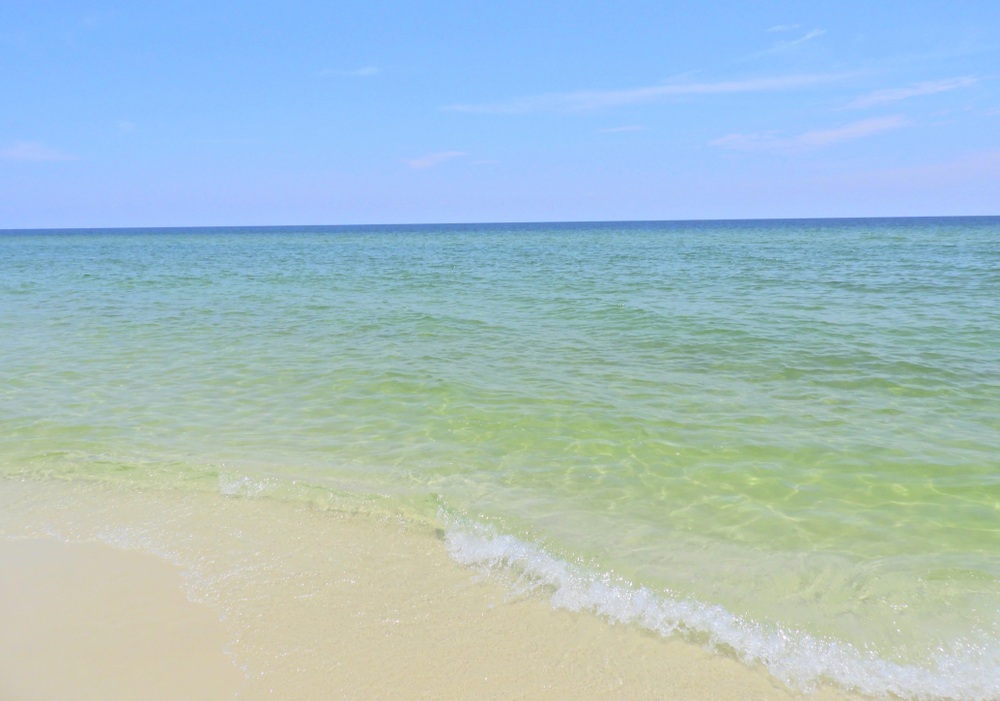 crystal clear water on beach