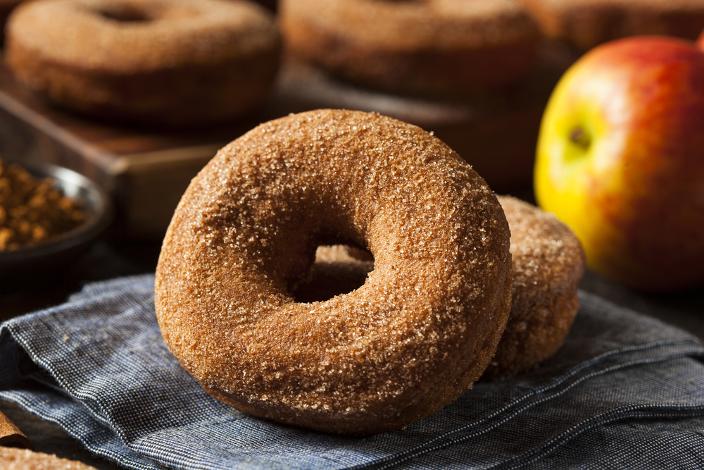Apple cider donuts are the perfect treat when visiting an apple orchard in North Carolina.