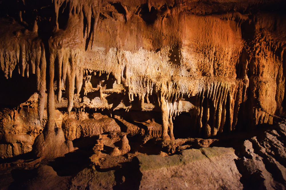 Stalagmites in Mammoth Cave, one of the best things to do in Kentucky.